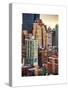 Cityscape Manhattan Buildings at Sunset-Philippe Hugonnard-Stretched Canvas