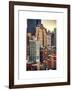 Cityscape Manhattan Buildings at Sunset-Philippe Hugonnard-Framed Art Print