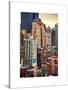 Cityscape Manhattan Buildings at Sunset-Philippe Hugonnard-Stretched Canvas