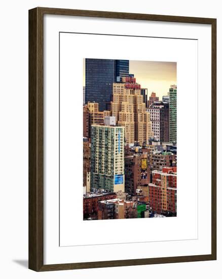 Cityscape Manhattan Buildings at Sunset-Philippe Hugonnard-Framed Art Print