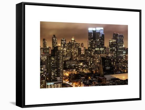 Cityscape Manhattan by Night-Philippe Hugonnard-Framed Stretched Canvas