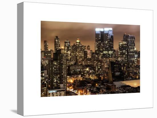 Cityscape Manhattan by Night-Philippe Hugonnard-Stretched Canvas