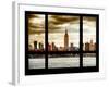 Cityscape Midtown Manhattan with the Empire State Building at Sunset-Philippe Hugonnard-Framed Photographic Print