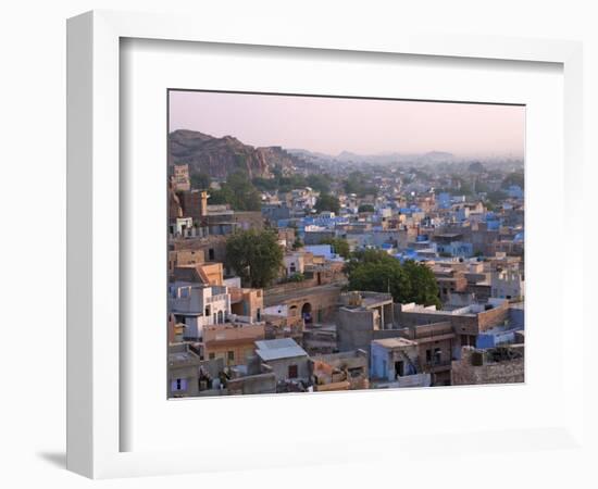 Cityscape of Blue Houses in the Blue City, Jodphur, Rajasthan, India-Keren Su-Framed Photographic Print