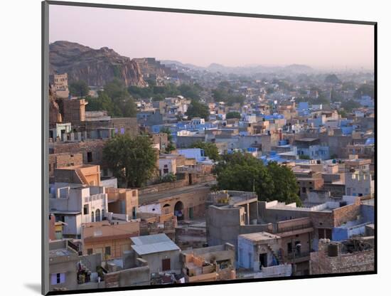 Cityscape of Blue Houses in the Blue City, Jodphur, Rajasthan, India-Keren Su-Mounted Photographic Print