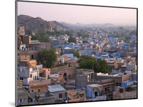 Cityscape of Blue Houses in the Blue City, Jodphur, Rajasthan, India-Keren Su-Mounted Photographic Print