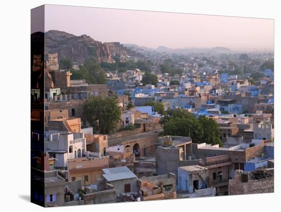 Cityscape of Blue Houses in the Blue City, Jodphur, Rajasthan, India-Keren Su-Stretched Canvas