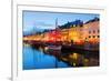 Cityscape of Copenhagen at a Summer Night-SergiyN-Framed Photographic Print