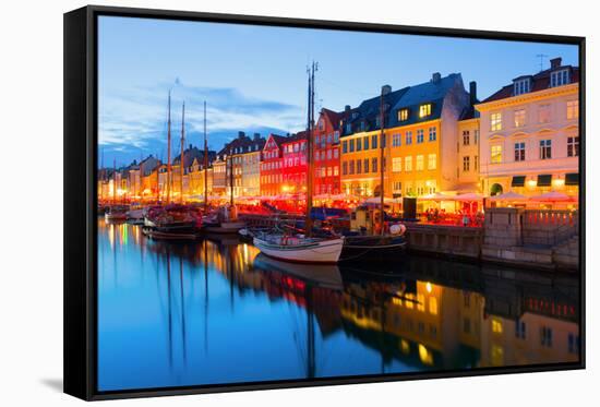 Cityscape of Copenhagen at a Summer Night-SergiyN-Framed Stretched Canvas