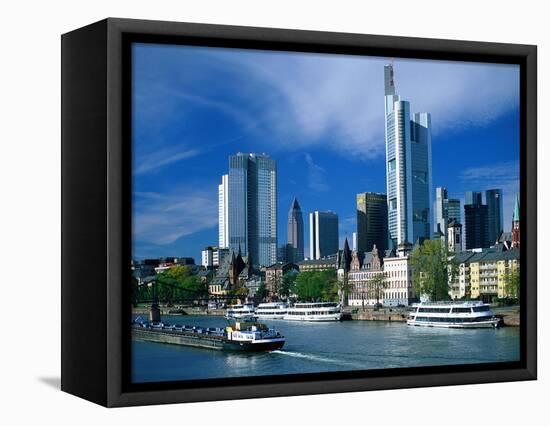 Cityscape of Frankfurt, Germany-Peter Adams-Framed Stretched Canvas