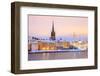 Cityscape of Gamla Stan Old Town Stockholm City at Dusk Sweden-vichie81-Framed Photographic Print