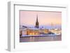 Cityscape of Gamla Stan Old Town Stockholm City at Dusk Sweden-vichie81-Framed Photographic Print