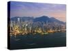 Cityscape of Hong Kong Island Skyline at Sunset, Hong Kong, China, Asia-Amanda Hall-Stretched Canvas