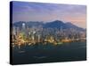 Cityscape of Hong Kong Island Skyline at Sunset, Hong Kong, China, Asia-Amanda Hall-Stretched Canvas