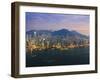 Cityscape of Hong Kong Island Skyline at Sunset, Hong Kong, China, Asia-Amanda Hall-Framed Photographic Print