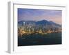 Cityscape of Hong Kong Island Skyline at Sunset, Hong Kong, China, Asia-Amanda Hall-Framed Photographic Print