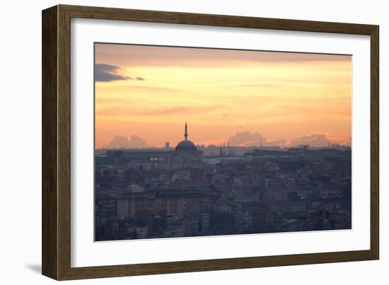 Cityscape of Istanbul at Sunset-Alex Saberi-Framed Photographic Print