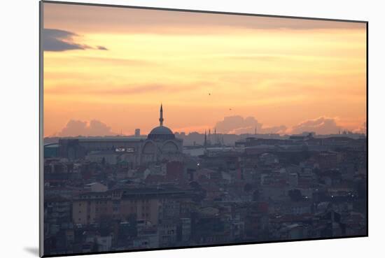 Cityscape of Istanbul at Sunset-Alex Saberi-Mounted Photographic Print