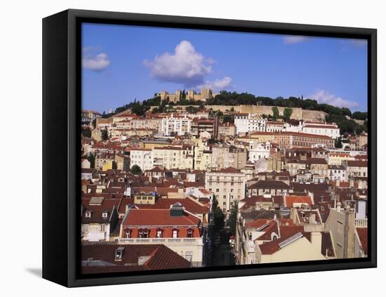 Cityscape of Lisbon and Castelo De Sao Jorge, Portugal-Jeremy Lightfoot-Framed Stretched Canvas