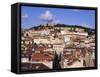 Cityscape of Lisbon and Castelo De Sao Jorge, Portugal-Jeremy Lightfoot-Framed Stretched Canvas