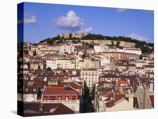 Cityscape of Lisbon and Castelo De Sao Jorge, Portugal-Jeremy Lightfoot-Stretched Canvas