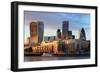 Cityscape of London at Night, United Kingdom, Uk-aslysun-Framed Photographic Print