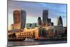 Cityscape of London at Night, United Kingdom, Uk-aslysun-Mounted Photographic Print