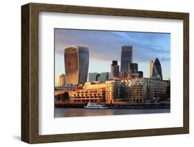 Cityscape of London at Night, United Kingdom, Uk-aslysun-Framed Photographic Print