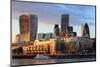 Cityscape of London at Night, United Kingdom, Uk-aslysun-Mounted Photographic Print