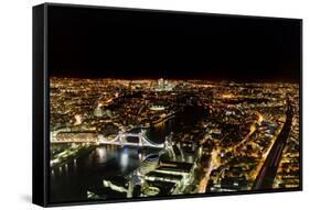 Cityscape of London at Night-Circumnavigation-Framed Stretched Canvas