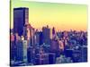 Cityscape of Manhattan in Winter at Sunset-Philippe Hugonnard-Stretched Canvas
