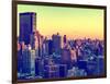 Cityscape of Manhattan in Winter at Sunset-Philippe Hugonnard-Framed Photographic Print