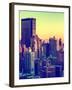 Cityscape of Manhattan in Winter at Sunset-Philippe Hugonnard-Framed Photographic Print