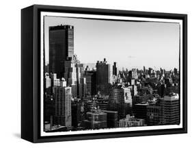 Cityscape of Manhattan in Winter at Sunset-Philippe Hugonnard-Framed Stretched Canvas