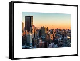 Cityscape of Manhattan in Winter at Sunset-Philippe Hugonnard-Framed Stretched Canvas