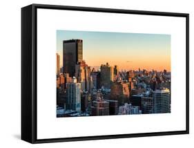 Cityscape of Manhattan in Winter at Sunset-Philippe Hugonnard-Framed Stretched Canvas