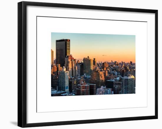 Cityscape of Manhattan in Winter at Sunset-Philippe Hugonnard-Framed Art Print