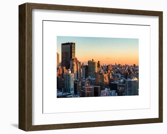 Cityscape of Manhattan in Winter at Sunset-Philippe Hugonnard-Framed Art Print