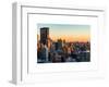 Cityscape of Manhattan in Winter at Sunset-Philippe Hugonnard-Framed Art Print