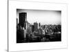 Cityscape of Manhattan in Winter at Sunset-Philippe Hugonnard-Stretched Canvas