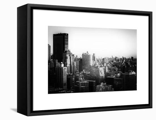 Cityscape of Manhattan in Winter at Sunset-Philippe Hugonnard-Framed Stretched Canvas