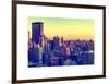 Cityscape of Manhattan in Winter at Sunset-Philippe Hugonnard-Framed Art Print