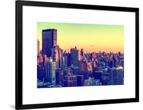 Cityscape of Manhattan in Winter at Sunset-Philippe Hugonnard-Framed Art Print