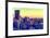 Cityscape of Manhattan in Winter at Sunset-Philippe Hugonnard-Framed Art Print