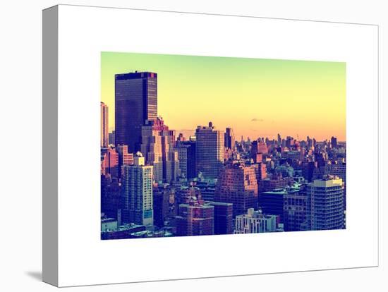 Cityscape of Manhattan in Winter at Sunset-Philippe Hugonnard-Stretched Canvas