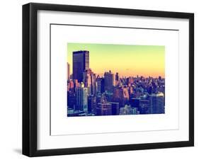 Cityscape of Manhattan in Winter at Sunset-Philippe Hugonnard-Framed Art Print