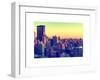 Cityscape of Manhattan in Winter at Sunset-Philippe Hugonnard-Framed Art Print