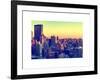 Cityscape of Manhattan in Winter at Sunset-Philippe Hugonnard-Framed Art Print