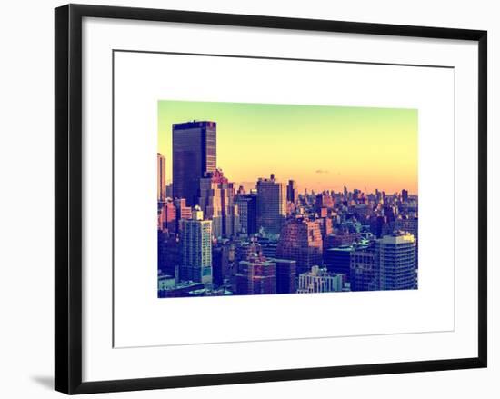 Cityscape of Manhattan in Winter at Sunset-Philippe Hugonnard-Framed Art Print