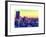 Cityscape of Manhattan in Winter at Sunset-Philippe Hugonnard-Framed Art Print